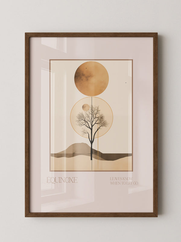 Baum Mond Geometrisch Braun