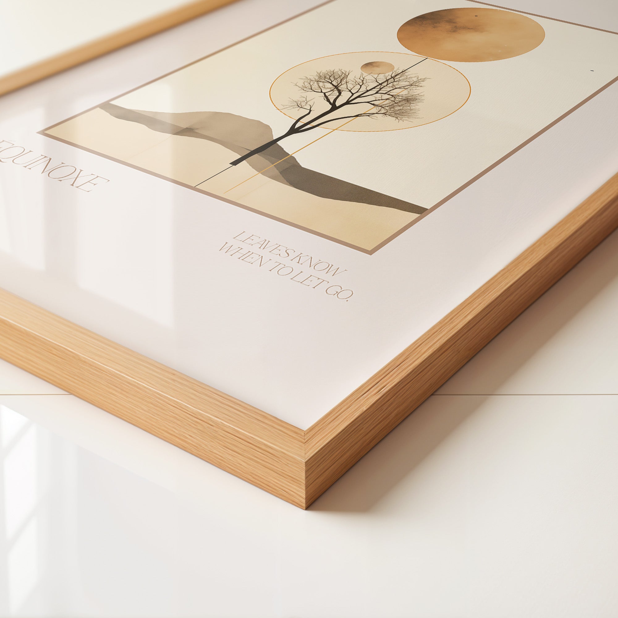 Baum Mond Geometrisch Braun