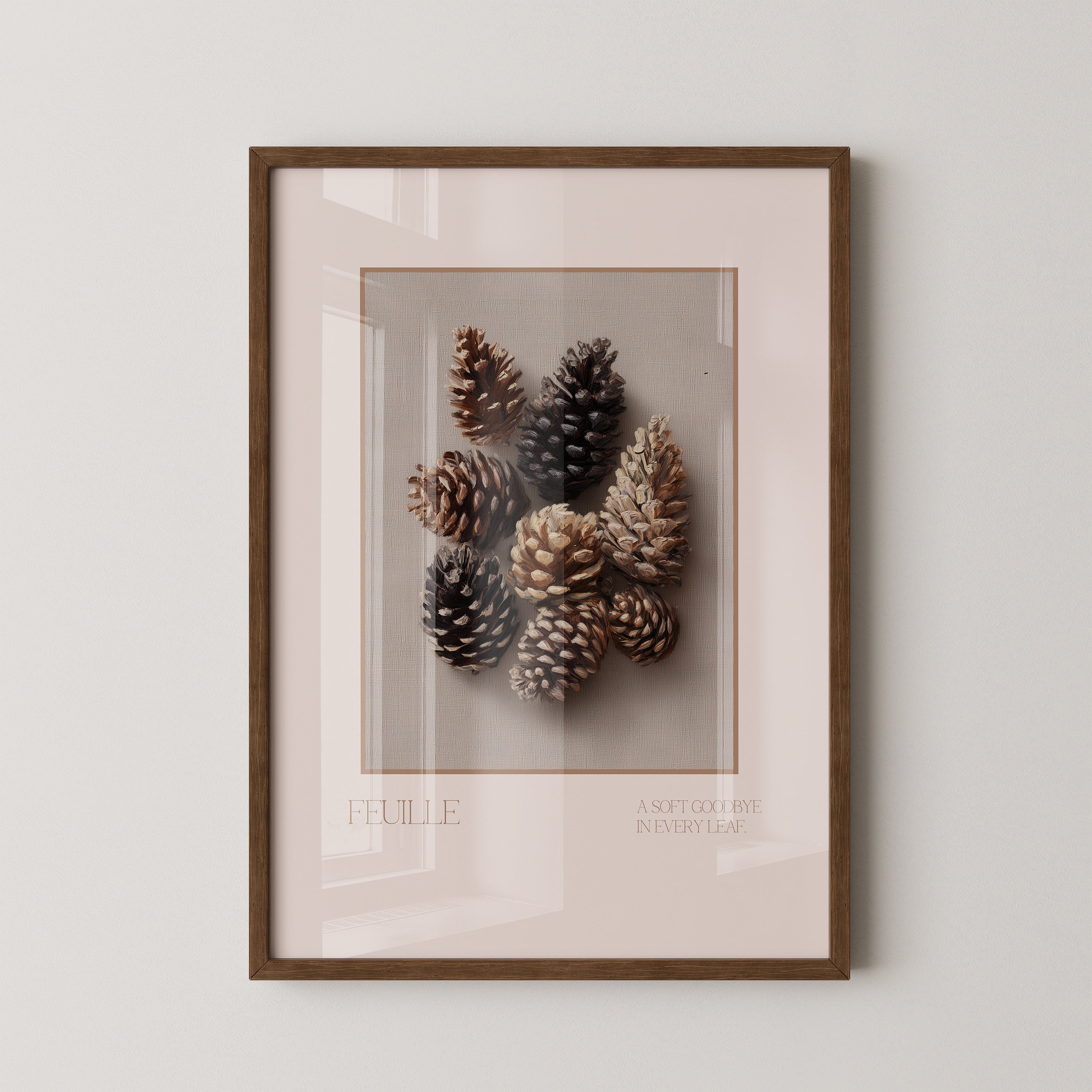 Tannenzapfen Malerei Naturtöne