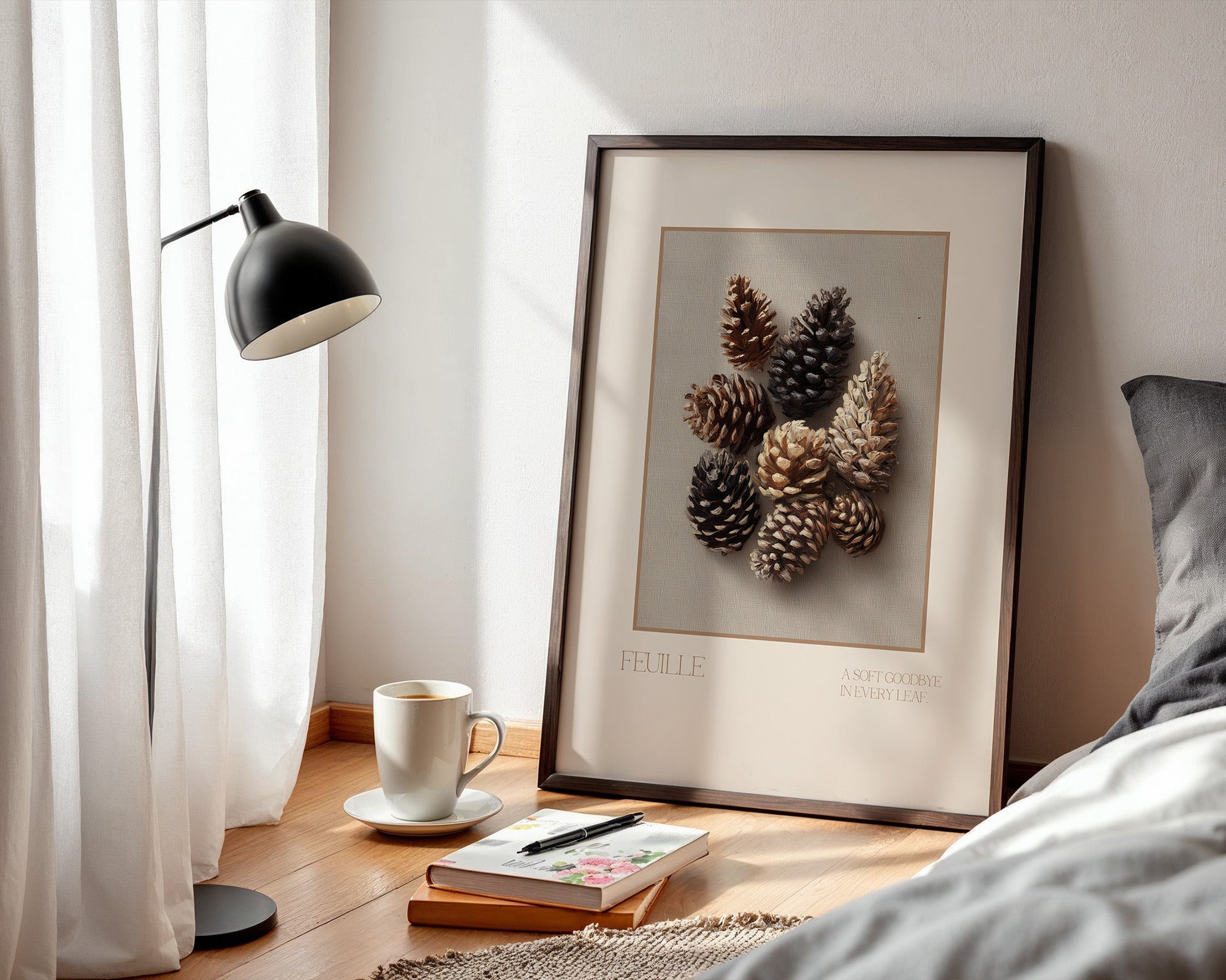 Tannenzapfen Malerei Naturtöne