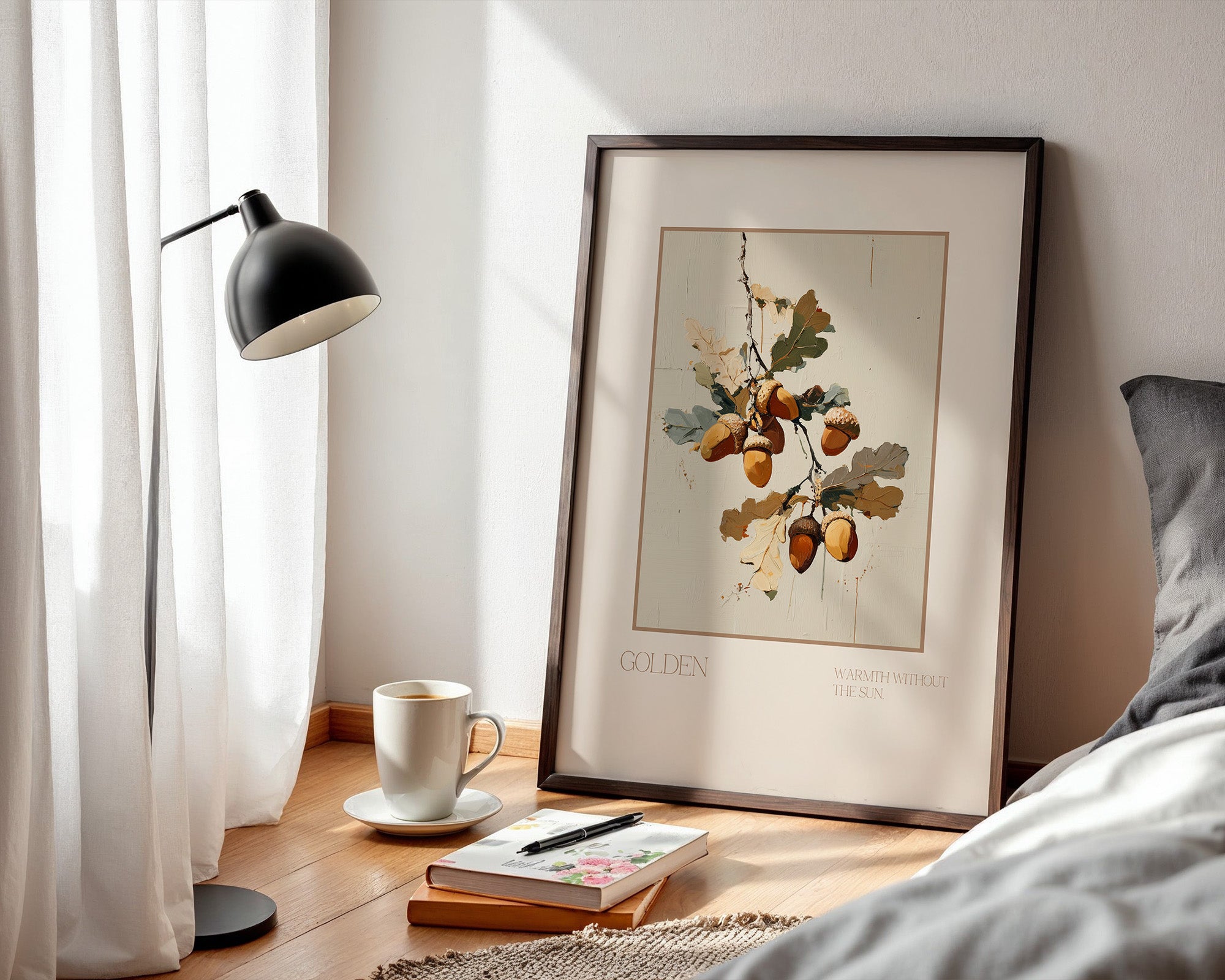 Eicheln Zweige Malerei