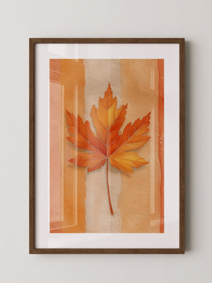 Herbstblatt Aquarell Orange