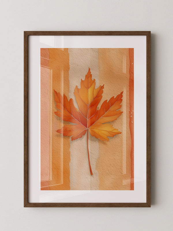 Herbstblatt Aquarell Orange