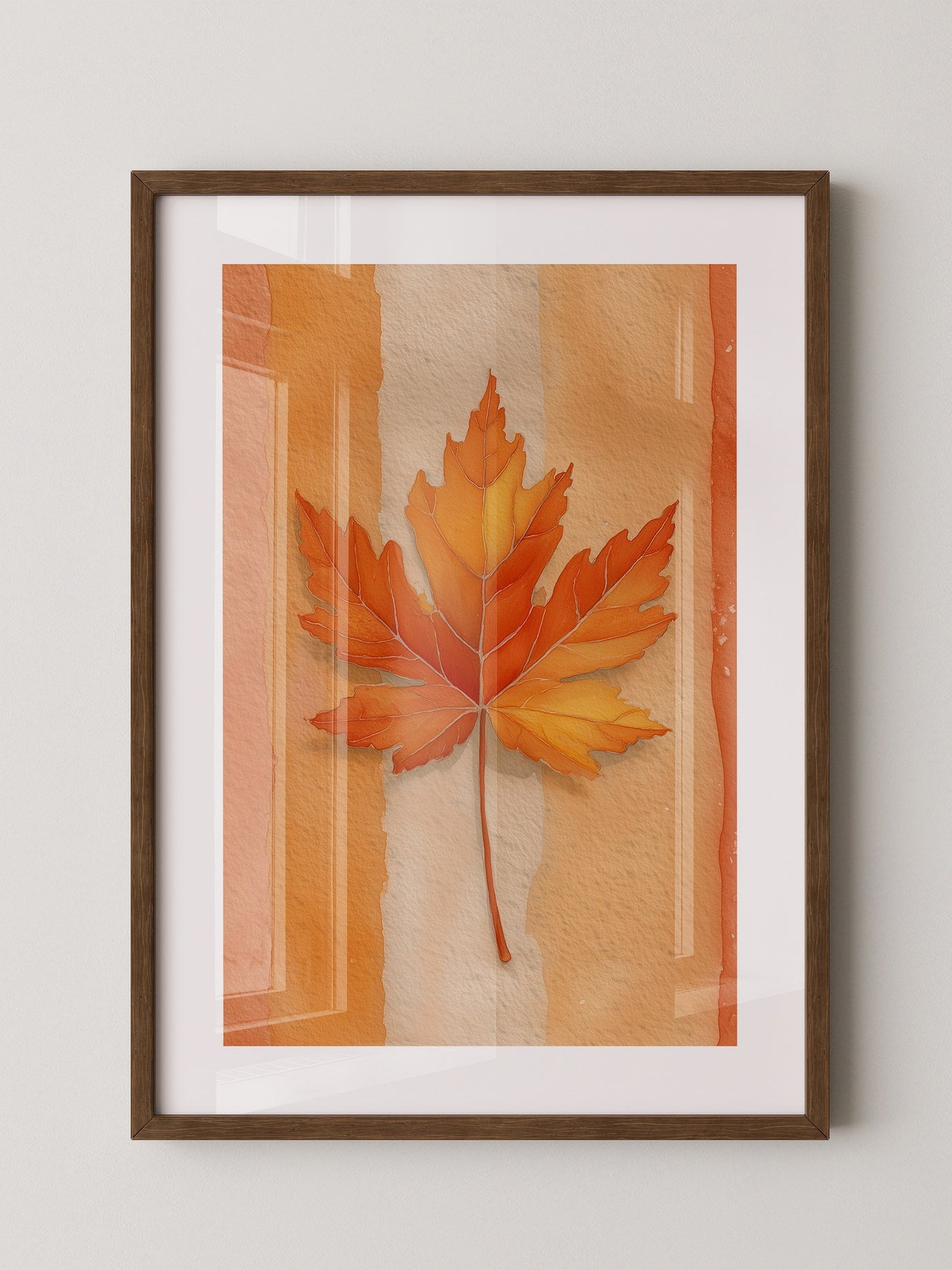 Herbstblatt Aquarell Orange