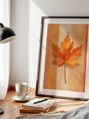 Herbstblatt Aquarell Orange