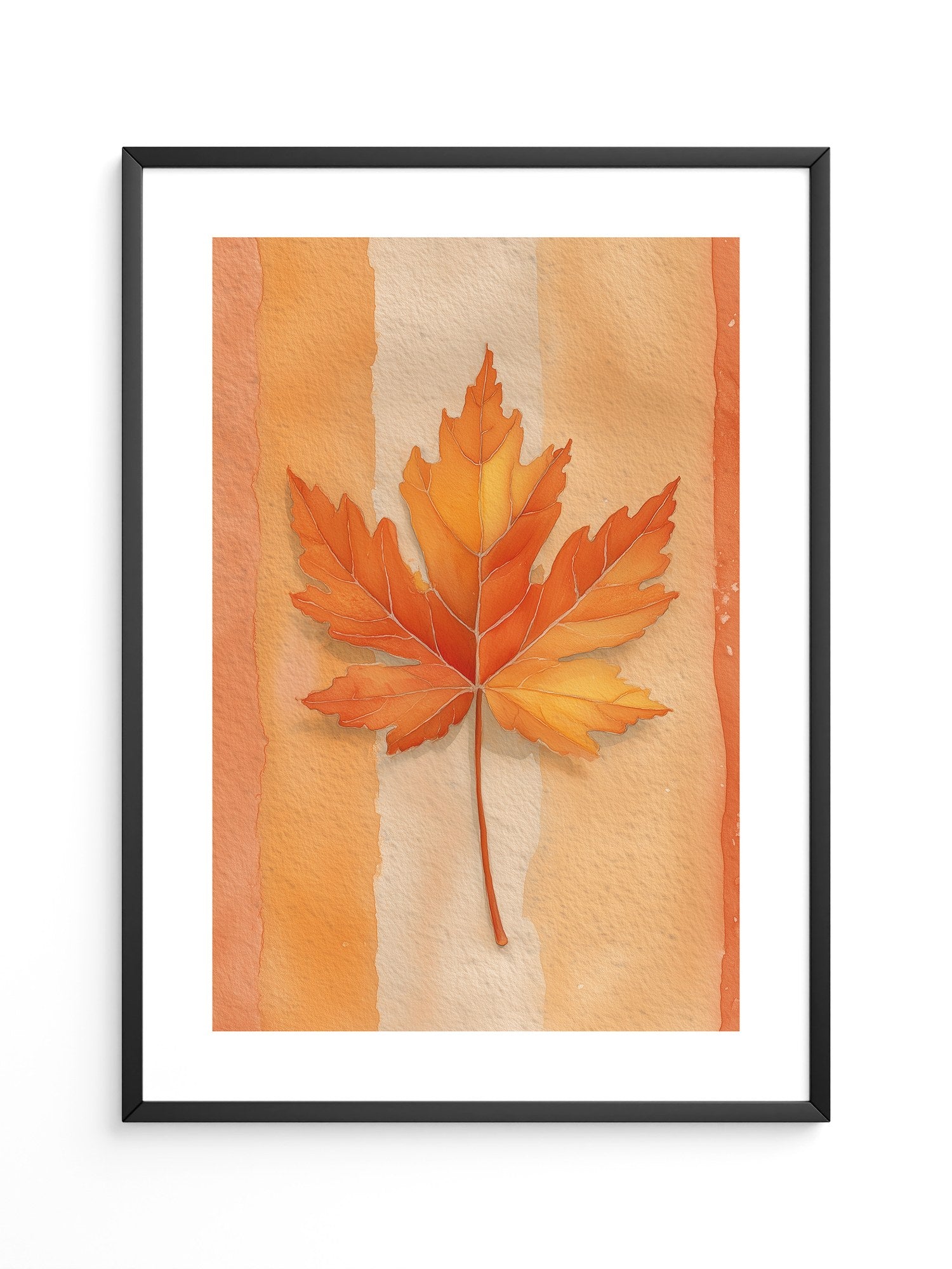 Herbstblatt Aquarell Orange