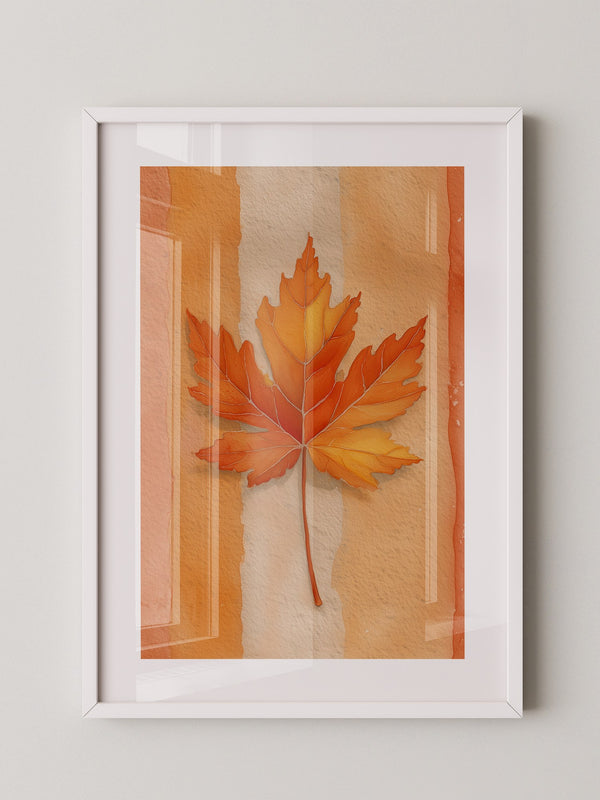 Herbstblatt Aquarell Orange