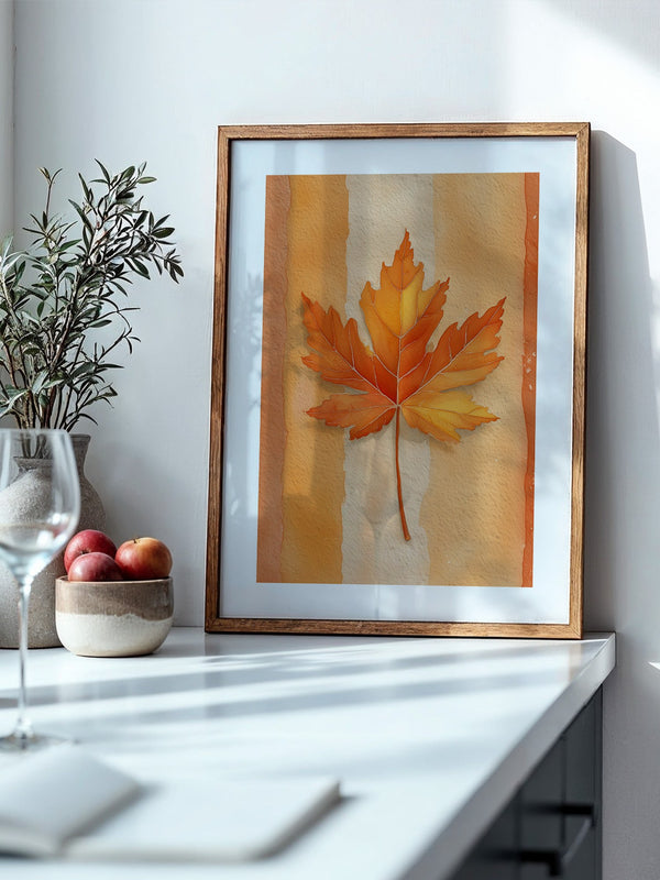 Herbstblatt Aquarell Orange
