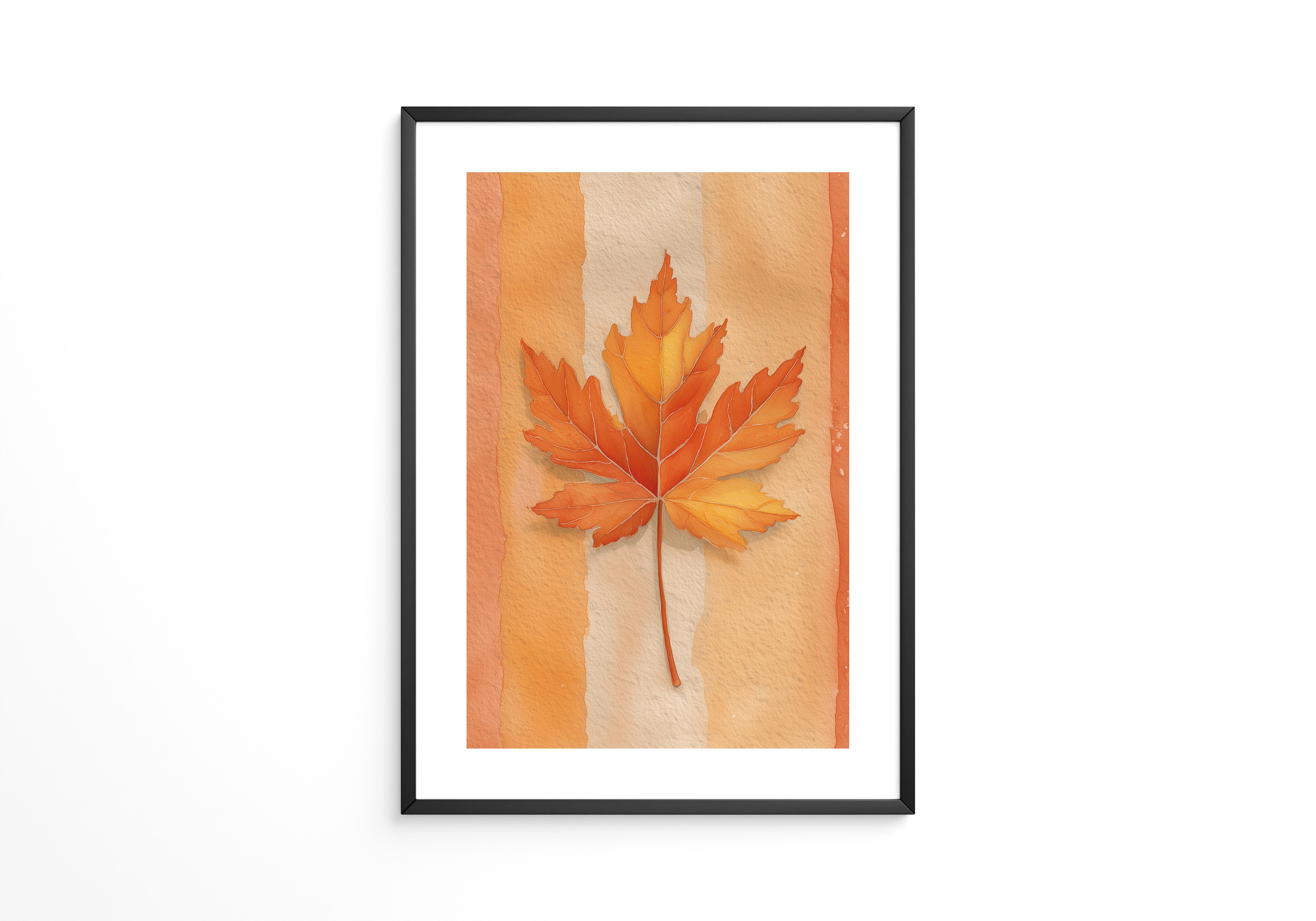 Herbstblatt Aquarell Orange