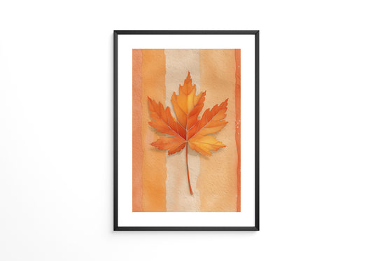 Herbstblatt Aquarell Orange