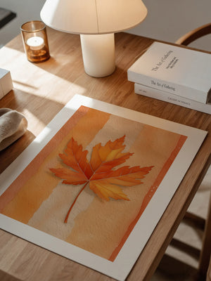 Herbstblatt Aquarell Orange