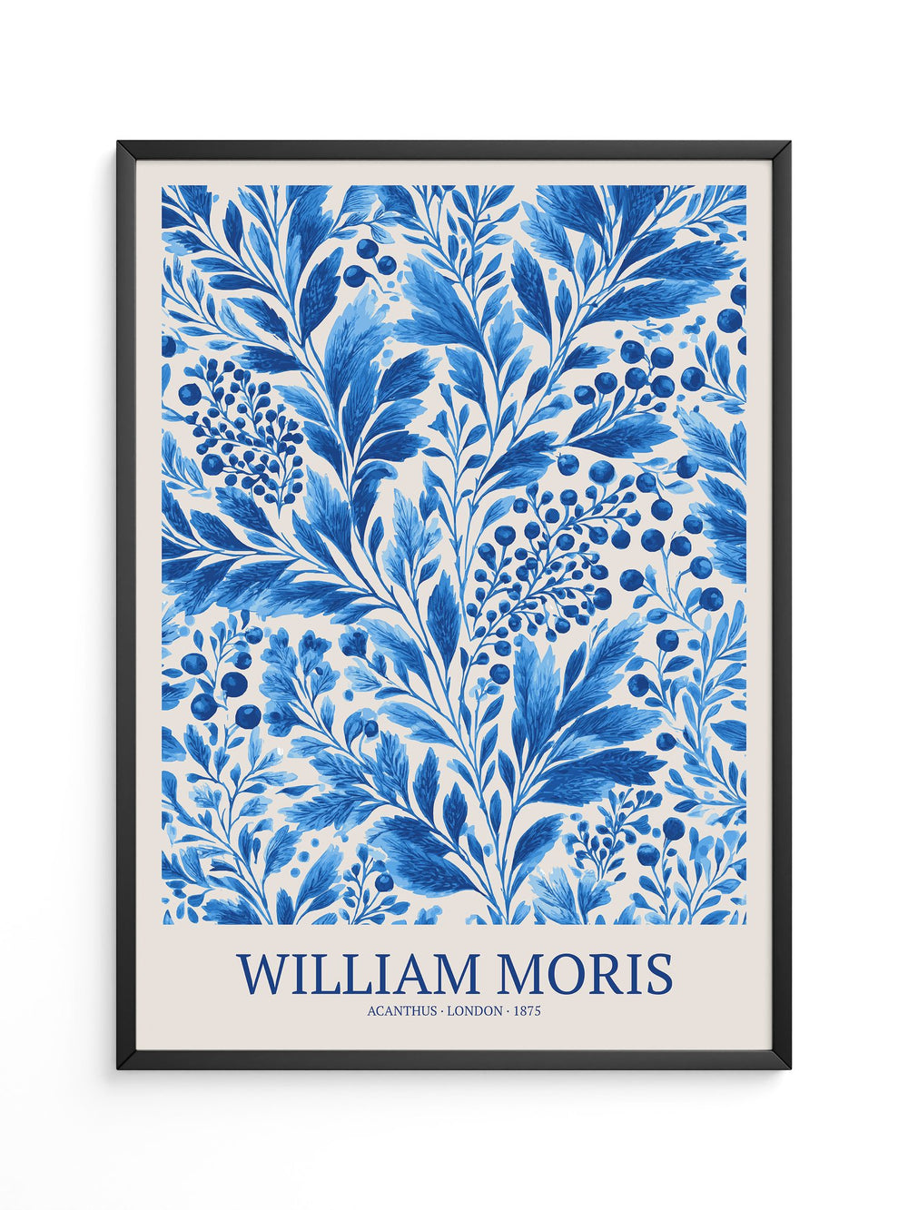 Blaue Blätter Floralornament