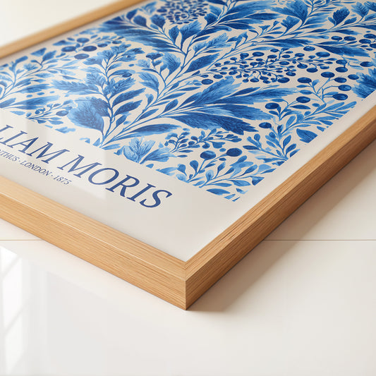 Blaue Blätter Floralornament