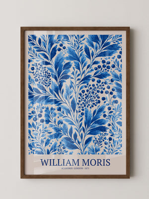 Blaue Blätter Floralornament