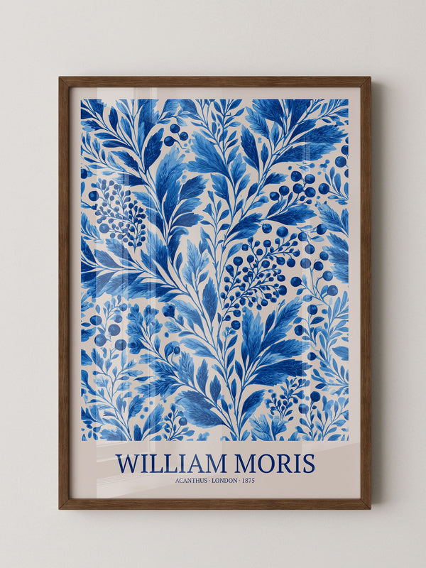 Blaue Blätter Floralornament