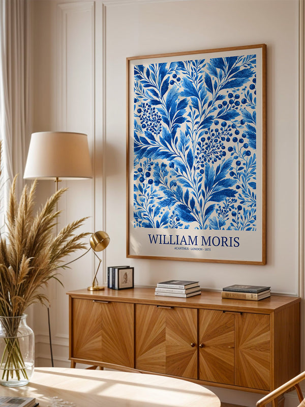 Blaue Blätter Floralornament