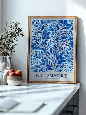 Blaue Blätter Floralornament