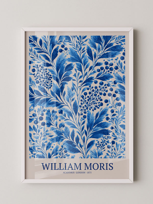 Blaue Blätter Floralornament