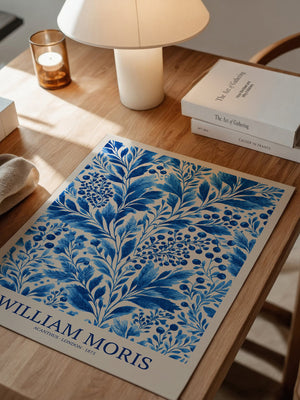 Blaue Blätter Floralornament