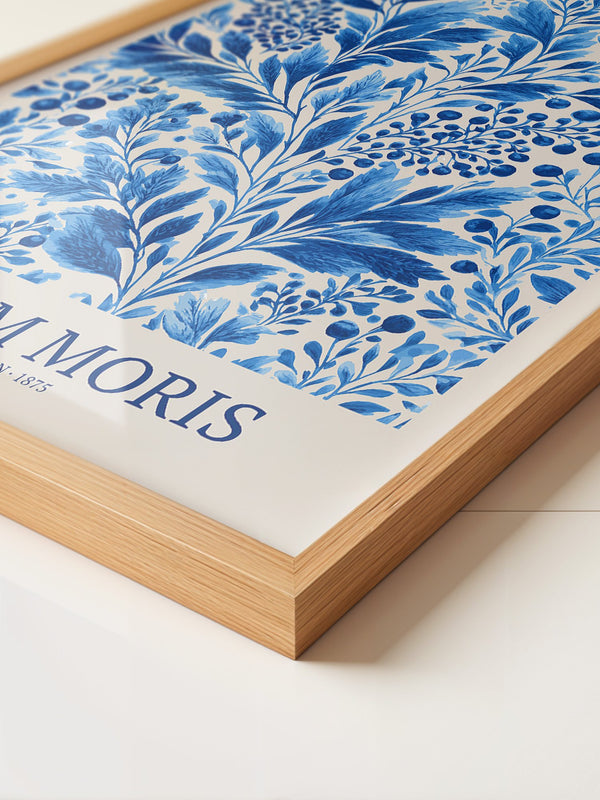 Blaue Blätter Floralornament