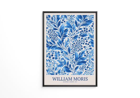 Blaue Blätter Floralornament