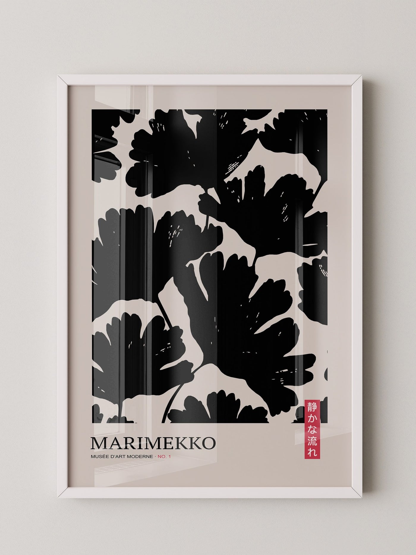 Schwarze Blumen Silhouette Retro
