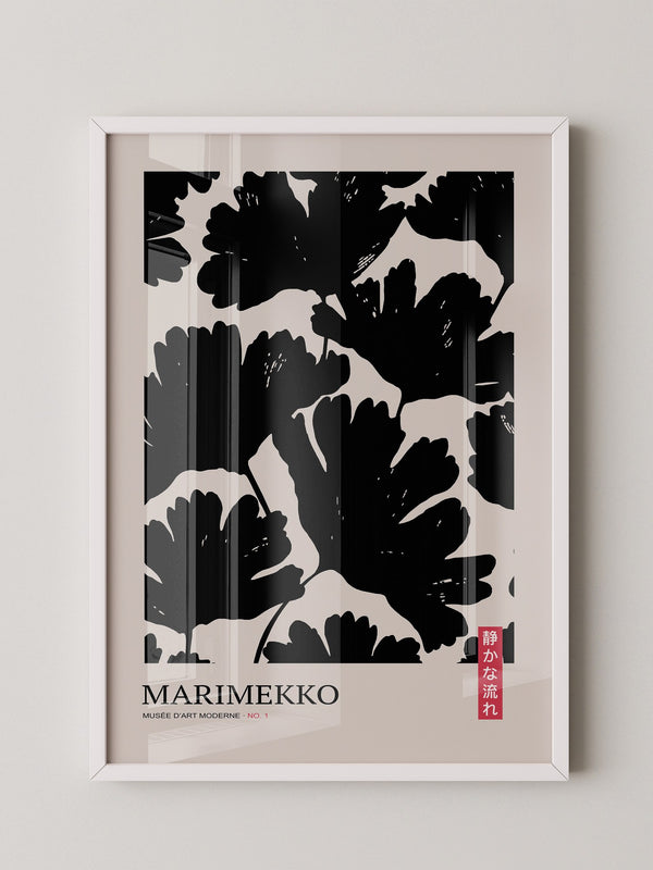 Schwarze Blumen Silhouette Retro