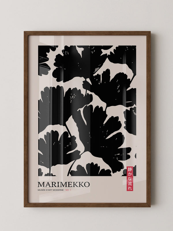 Schwarze Blumen Silhouette Retro