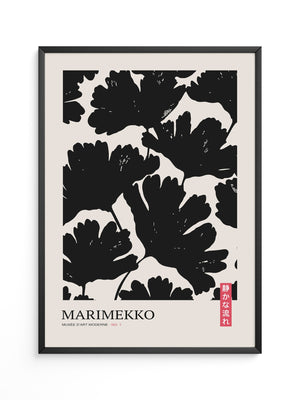 Schwarze Blumen Silhouette Retro