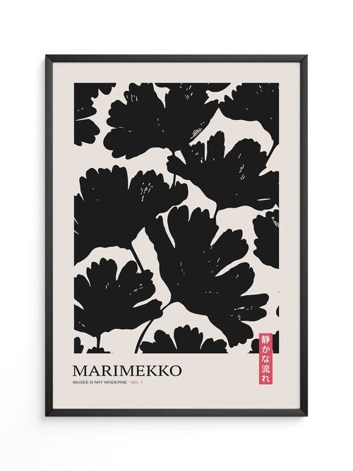 Schwarze Blumen Silhouette Retro