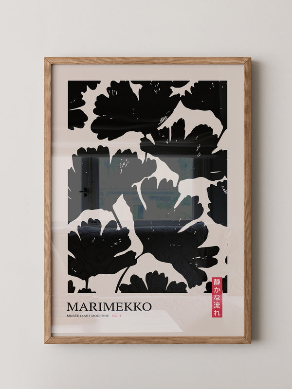 Schwarze Blumen Silhouette Retro