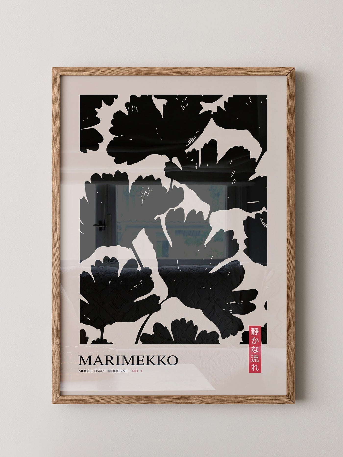Schwarze Blumen Silhouette Retro