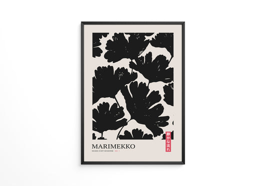 Schwarze Blumen Silhouette Retro