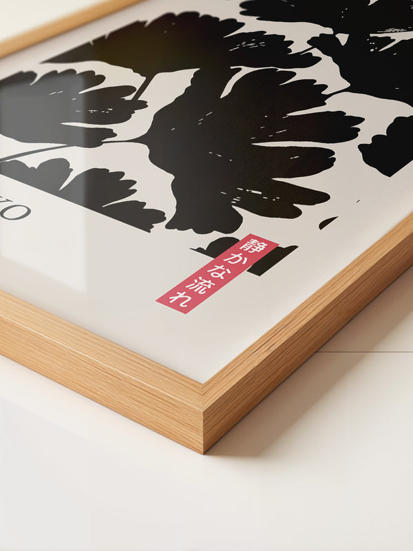 Schwarze Blumen Silhouette Retro