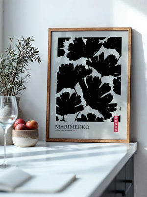 Schwarze Blumen Silhouette Retro