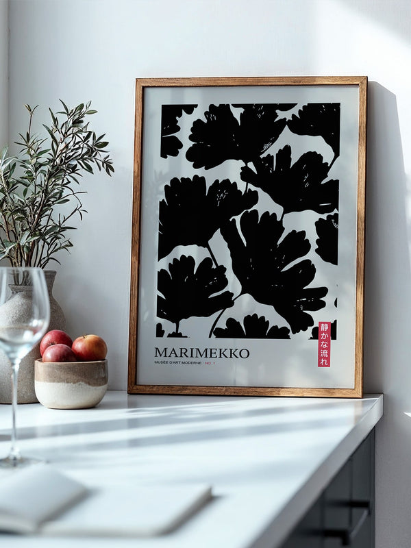 Schwarze Blumen Silhouette Retro