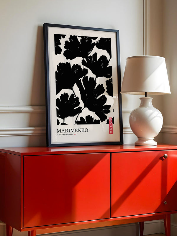 Schwarze Blumen Silhouette Retro