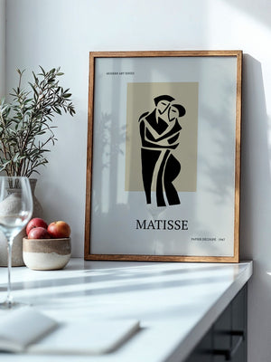 Umarmendes Paar Kontur Beige