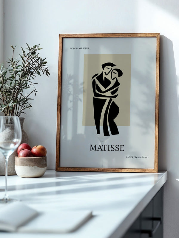 Umarmendes Paar Kontur Beige