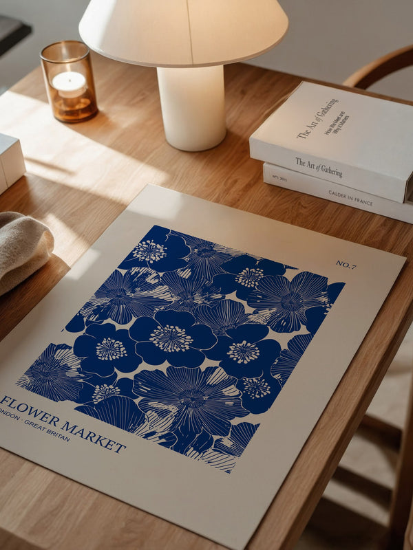 Blaue Blumen Vintage-Muster