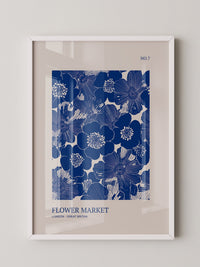 Blaue Blumen Vintage-Muster