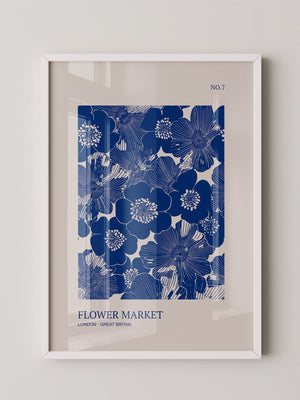 Blaue Blumen Vintage-Muster