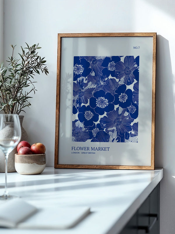 Blaue Blumen Vintage-Muster