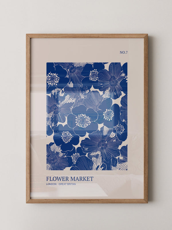 Blaue Blumen Vintage-Muster