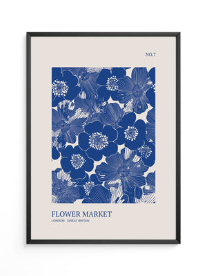 Blaue Blumen Vintage-Muster