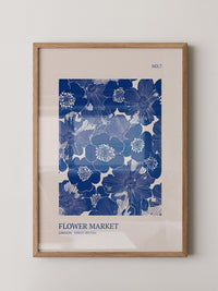 Blaue Blumen Vintage-Muster