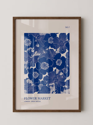 Blaue Blumen Vintage-Muster