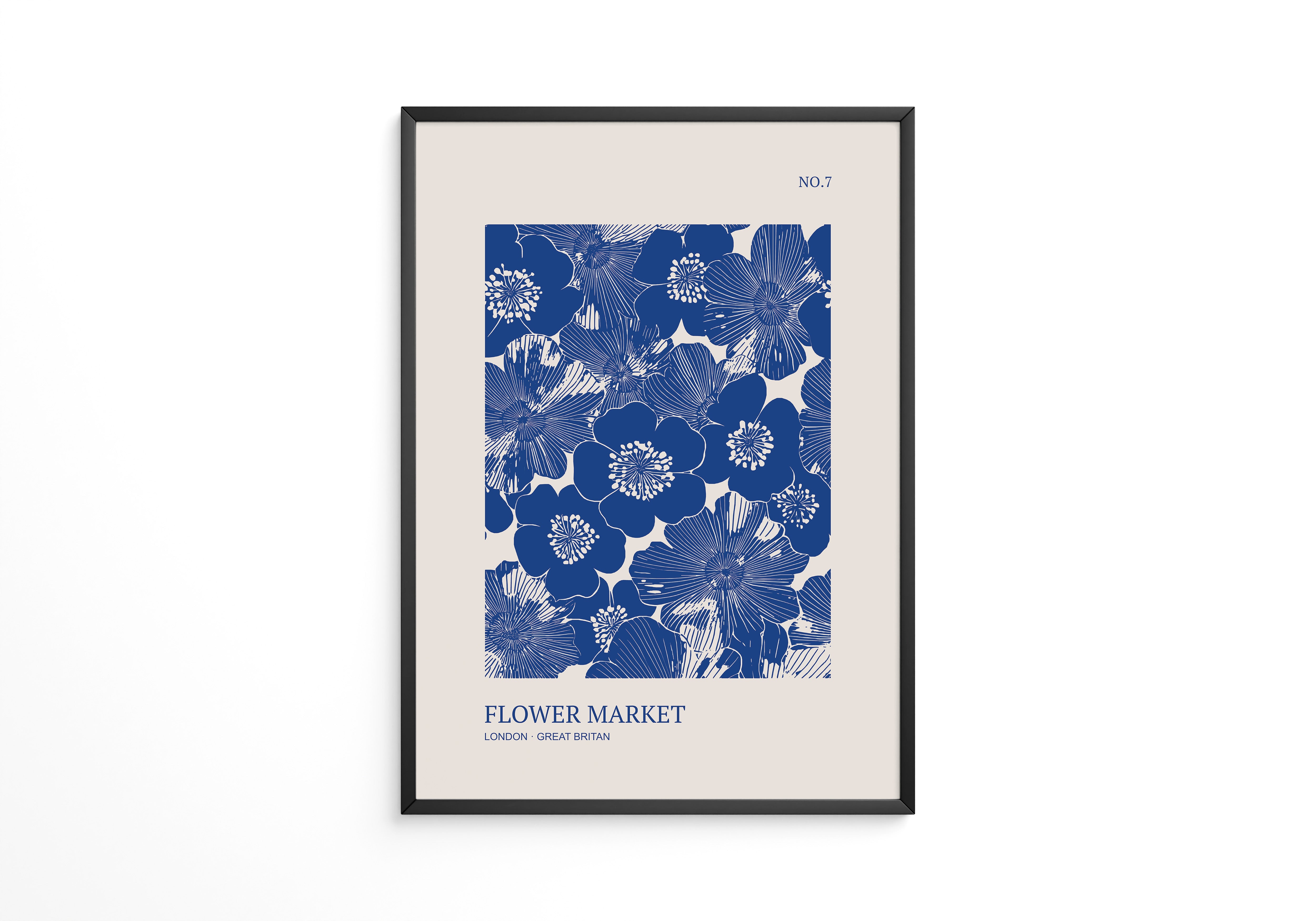 Blaue Blumen Vintage-Muster