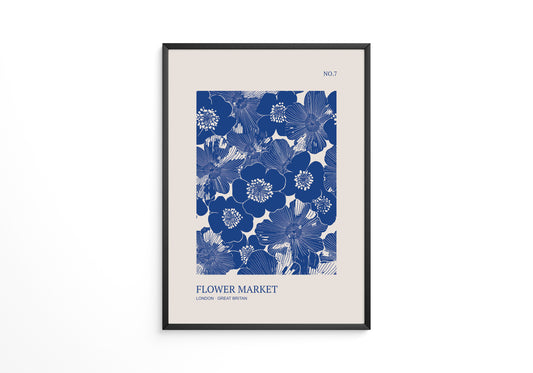Blaue Blumen Vintage-Muster