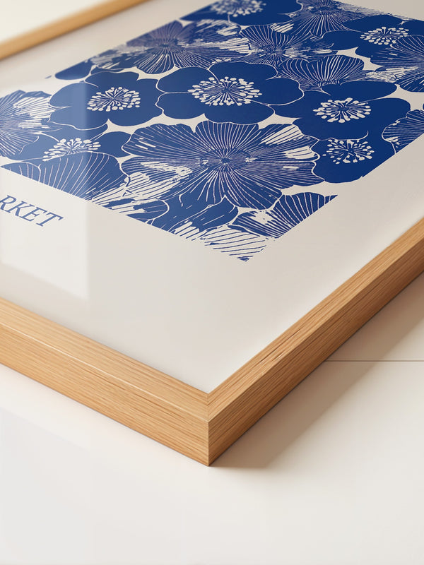 Blaue Blumen Vintage-Muster